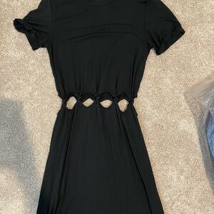 American Eagle Outfitters Black Embellished Cut-Out Mini Dress